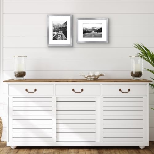 Americanflat 9x12 Picture Frame 2-Pack - Matted to 6x8 - Silver - Image 5