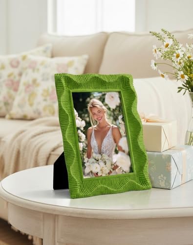 8x10 Wavy Decorative Picture Frame with Flocked Finish,Lawn Green - Image 7