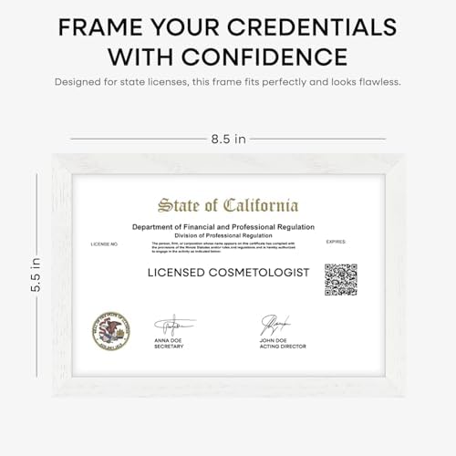 Homeforia 5.5x8.5 Black Oak Business License Frame, High-End Wood, Glass - Image 5