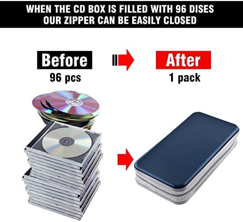 96‑Capacity Hard Plastic CD/DVD Binder for Car, Home & Travel - Image 4