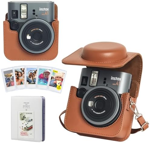 CAIYOULE Camera Case for Fujifilm Instax Mini 41 Instant Film Camera, Brown by CAIYOULE