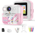 Instant Print Camera for Kids, 1080P Children Printable Cameras Christmas Birthday Gifts for Girls Age 3-10, Toddler Toy for 3 4 5 6 7 8 9 10 Year Old with 3 Roller Photo Paper (Pink) by BOFIDAR