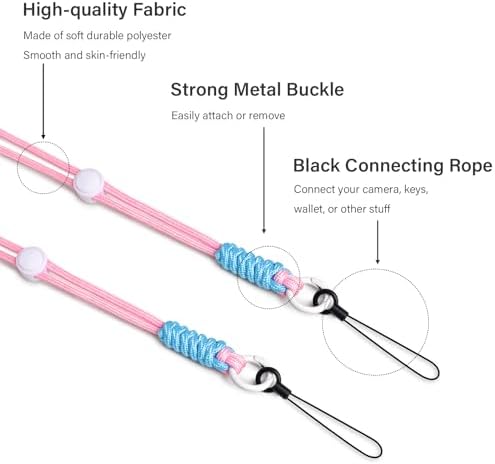 VOVMOEYA Camera Strap,Long Neck Strap for Fujifilm Mini 12/11/9/8/7+,Shoulder Strap camera strap Long Crossbody Lanyard for photographer Camera/Badge Holder/Keys/Wallet Multi-Function Lanyard(Pink) - Image 2
