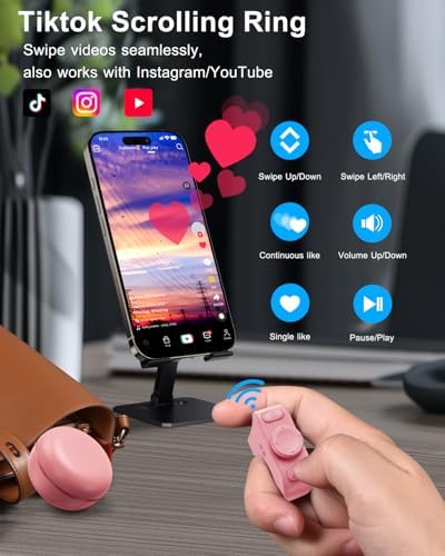 duskeep Bluetooth Scrolling Ring for TikTok, Camera Shutter, Charging Case - Image 3