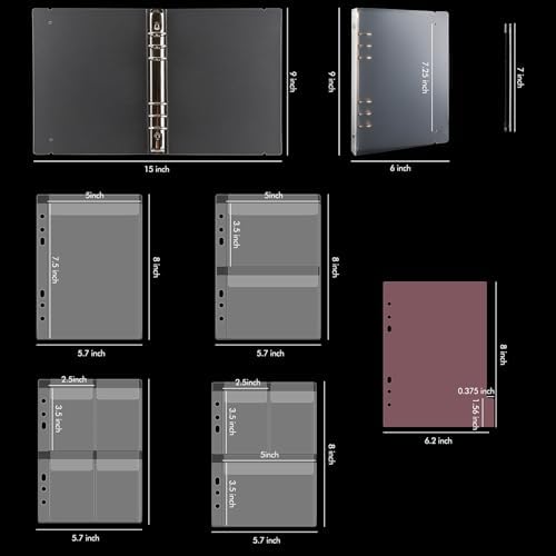 Die Storage Book Binder Die and Stamp Storage Folder Page Protectors 1 Cover with 25 Sheets Pockets Set Organizer Collection Case Template Holder DIY Scrapbooking Storing - Image 2