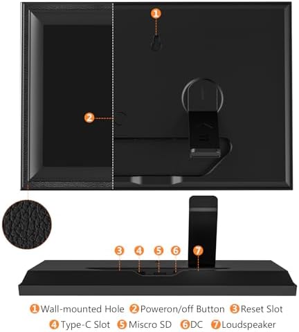 Smart Black Digital Picture Frame WiFi Send Photos from Your Phone - Image 7