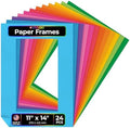 Hygloss 24 Pack Paper Picture Frames, Colorful cardstock Photo Frame 11x14-Inch, Papers Frames to Decorate for Wedding Birthday DIY Classroom Crafts and Decorations by HyglossProductsInc