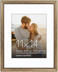 Americanflat 11x14 Vintage Picture Frame - Matted to 8x10 - Gold by Americanflat