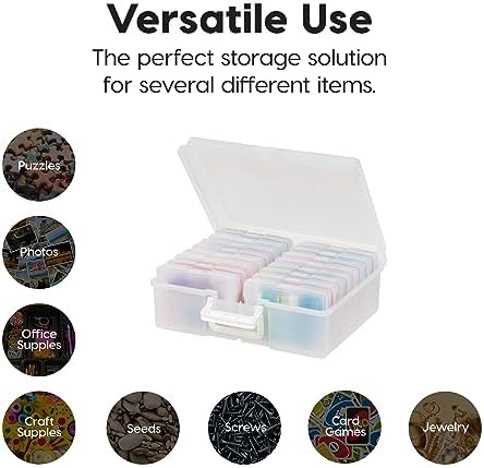 IRIS USA Photo Storage Box |Made in USA| 16 Cases - (2-Pack) - Pearl - Image 4