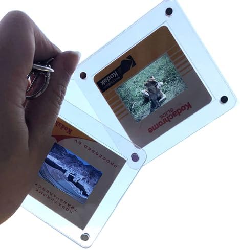 2PCS 35mm Film Protector Keychain Set – Transparent Magnetic Acrylic Case, 7x7cm Display Frame with 5x5cm Clip, Secure & Stylish Film Storage, Double Set for Couples & Friends by YCCLDIPL
