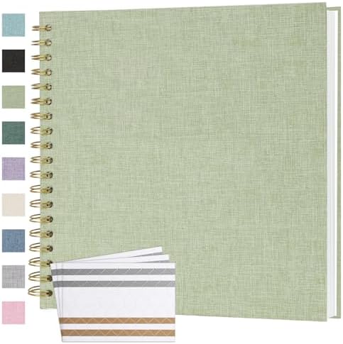 Scrapbook Photo Album 10x10 Inches 80 Pages Linen Cover GrassGreen by Bonyomor