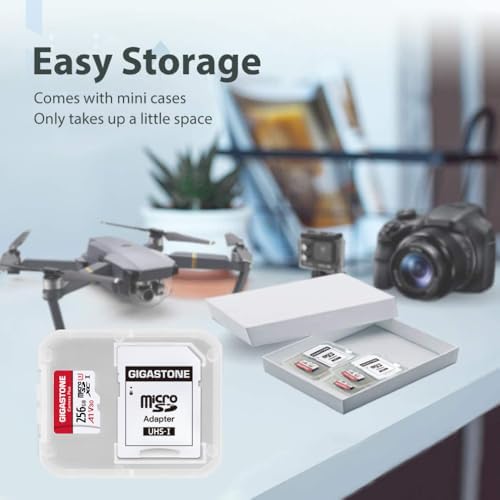 Gigastone 256GB Camera Plus Series Memory Card, Read Speed up to 100MB/s. Ideal for Full HD Video Gopro Drone Android Camera, A1 Micro SDXC Card with Mini Case and SD Adapter. - Image 7