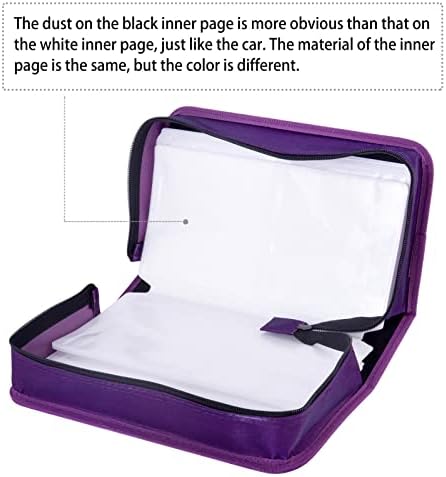Siveit DVD Case, 128 Capacity CD/DVD Case Wallet Binder Storage Holder Booklet for Car Home Office and Travel (White binder, Purple) - Image 3