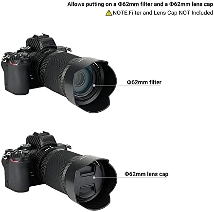 Lens Hood for NIKKOR Z DX 50-250mm F4.5-6.3 VR, NIKKOR Z 50mm f/1.8 S Lens, Reversible Lens Shade Replace Nikon HB-90A and HB-90 Hood, Compatible with 62mm Filters and 62mm Lens Cap - Image 3