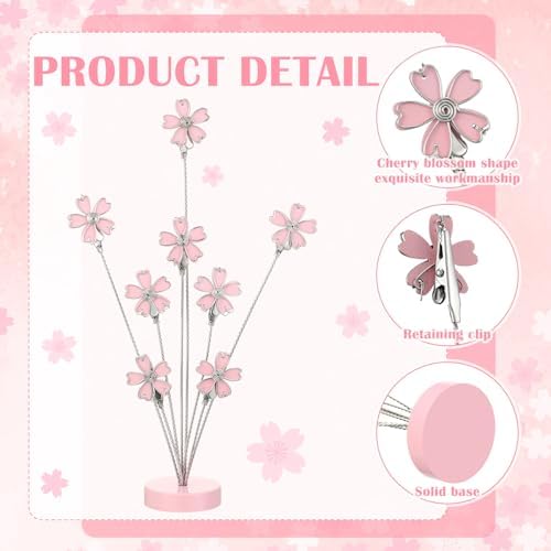 Tandefio 8 Branch Gift Card Tree Holder, Photo Stand with Clips, Pink - Image 3