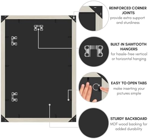 Americanflat 12x18 Poster Frame - Engineered Wood with Polished Plexiglass - Wide Picture Frame for Vertical or Horizontal Wall Display - Epic Collection - Light Wood - Image 5