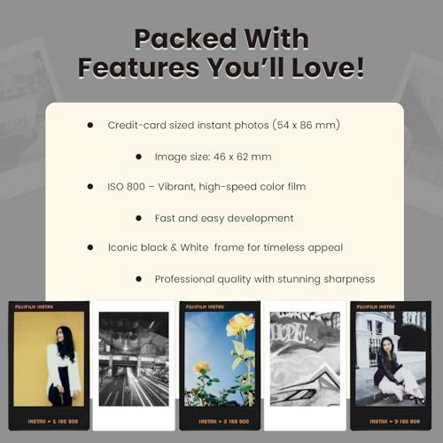 FUJIFILM Instax Mini Contact Instant Film 10 Sheets + Mono Chrome 10 Sheets + BluebirdSales Microfiber Cleaning Cloth – Creative Photography Bundle (Mini Film Combo) - Image 6