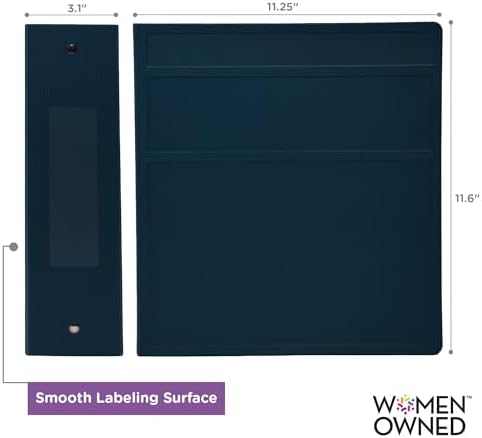 Carstens 3-Inch Heavy Duty 3-Ring Binder - Side Opening, Navy Blue, Durable Plastic, Precision No-Gap Rings, Waterproof Cover, No Pockets, Holds 400 US Letter Sheets, BPA-Free, Made in USA (1749-3R) - Image 4