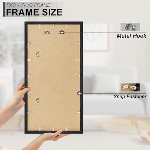 Fxojyvo 18x36 Picture Frame Set of 2 Black Engineered Wood Wall Hanging - Image 6