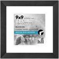 Americanflat 9x9 Picture Frame - Matted to 6x6 - Engineered Wood - Black by Americanflat