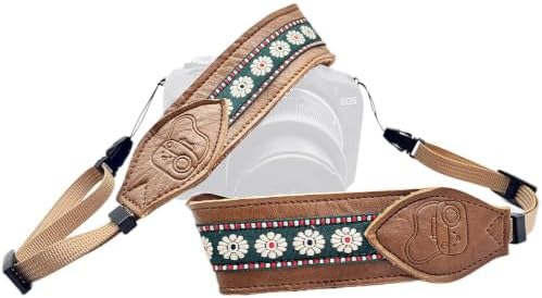 Leather Camera Strap, Quick Release Camera Neck Strap for All Cameras, Retro Jacquard Camera Straps for Photographers by Unknown