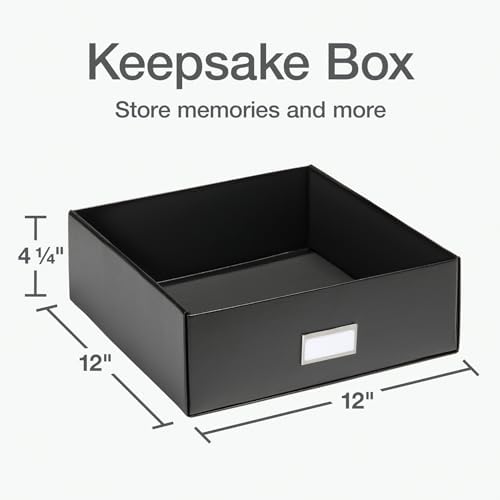 Oxford Keepsake Box, Protective Storage Box, Home and Office Organizer, Photo Storage Box, Souvenir Organizer, Medium, 12" x 12" x 4 1/4" (41788) - Image 2