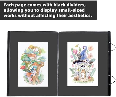 Large 18"x24" Art Portfolio Heavy Duty Binder with Plastic Sleeves, Portfolio Folder with Protectors, Bring a Portable Handle 500-Pieces Puzzle Storage Book and Poster Binder - Image 6