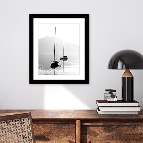 Americanflat 10x12 Picture Frame with Shatter-Resistant Glass - Use as 8x10 Frame with Mat or Display 10x12 Photo Without Mat - Signature Collection - Picture Frames for Wall Display - Black - Image 2