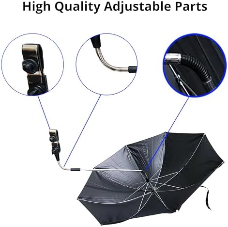 Tripod Umbrella with 360° Clamp, All-Weather Studio & Outdoor Photography, Filming, Observation (White) - Image 2