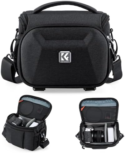 K&F CONCEPT Camera Shoulder Bag, Hardshell Camera Case with Tripod Holder by KFCONCEPT