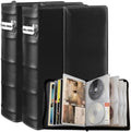 CD DVD Storage Binder 2 Pack, Holds 112 Discs and 56 Booklets with Tag Slots, Media Organizer for Blu ray Movie, Music, Video Games, Home Collection and Car Travel (White Pages) by PUTNATRUE