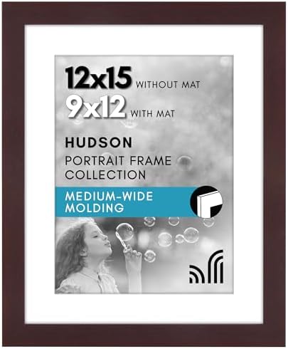 Americanflat 12x15 Picture Frame - Matted to 9x12 - Mahogany by Americanflat