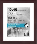 Americanflat 12x15 Picture Frame - Matted to 9x12 - Mahogany by Americanflat