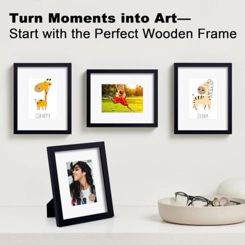 RPJC 8x10 Solid Wood Picture Frame Real Glass Cover Black - Image 2
