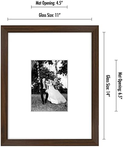 Americanflat 11x14 Picture Frame - Matted to 5x7 - Engineered Wood - Walnut - Image 2