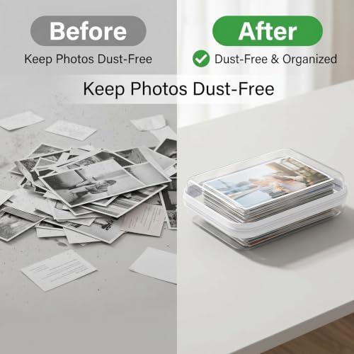 Photo Box 3 Pack, Clear Plastic Photo Storage Box with Lids for Prints, Picture Storage Containers for Home Albums, Cards, Crafts, Keepsakes, Scrapbooking, Closet Shelf and Memory Sorting Kit - Image 5
