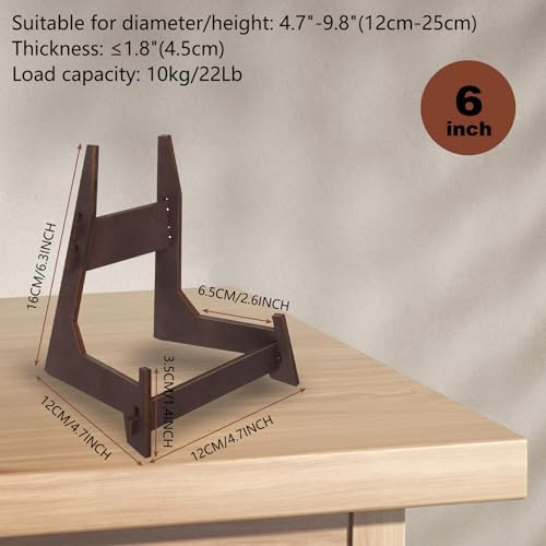6 Inch Wooden Plate Stands for Display, 2 Pack - Image 4
