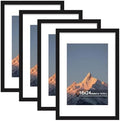 16x24 Wood Picture Frame Set of 4, Wall Mount for Home Decor, Black by SZYUU