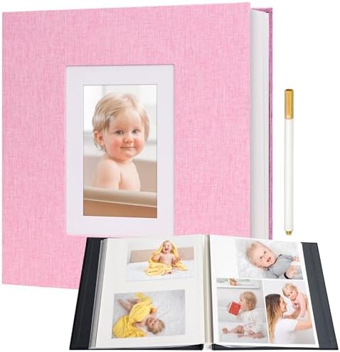Vienrose Self Adhesive Photo Album 60 Pages for Wedding, Baby Growth, Pink by Vienrose