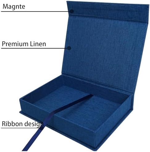 8x10 Photo Storage Box, Premium Linen Memory Box for Photos, Pictures, Certificates, Scrapbooking Supplies & Jewelry - Portable, Stackable Organizer for Home, Crafters & Collectors - Image 2