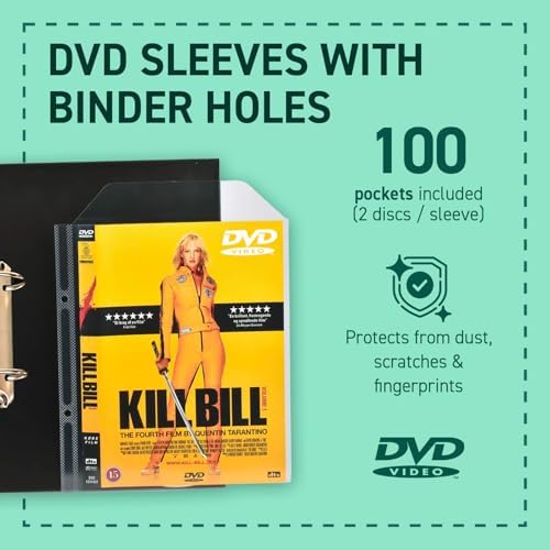 tarifold DVD Sleeves for 2-Ring Binders, Secure Closing Flap, 100 Pack - Image 5
