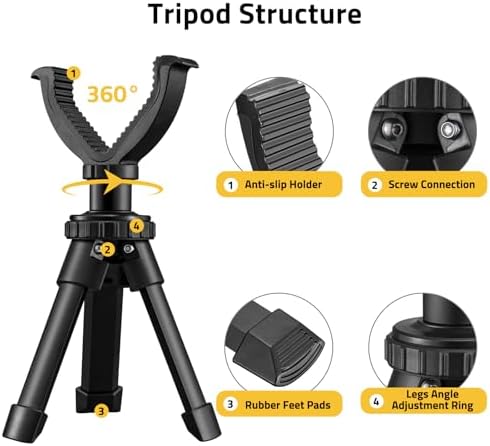 CVLIFE Shooting Rest Tripod 360 Degree Rotation V Yoke Stand - Image 2