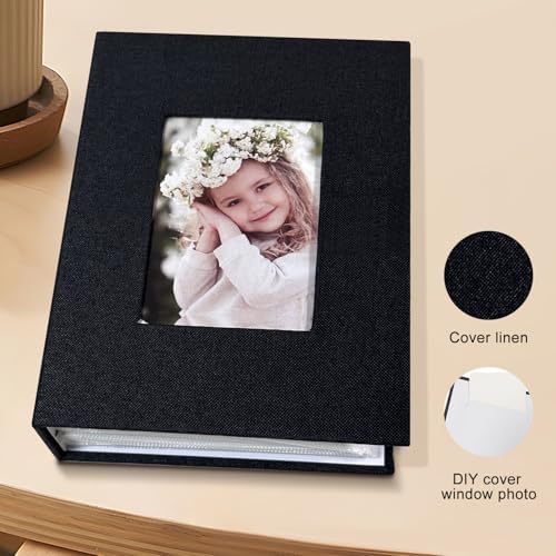 Photo Album 4x6 100 Pockets, Linen Cover Top Loader Vertical, Slip-in Picture Black Pockets Albums for Wedding, Family, Anniversary, Baby, Vacation - Image 3