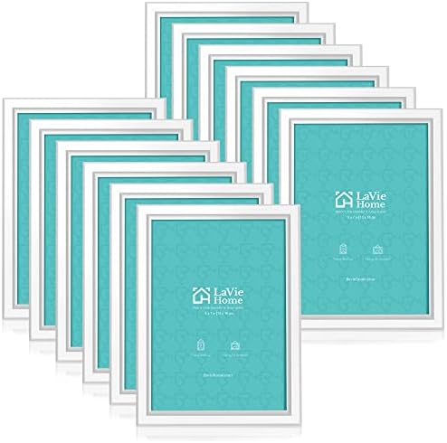 LaVie Home 5x7 Picture Frames (12 Pack, White) Simple Designed Photo Frame with High Definition Glass for Wall Mount & Table Top Display, Set of 12 Classic Collection by LaVieHome