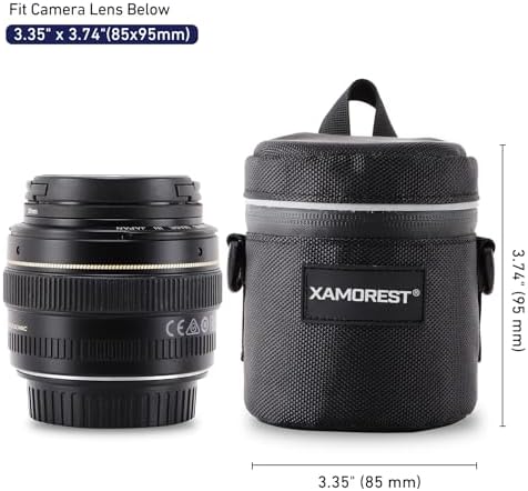 Camera Lens Case Lens Bag Compatible (3.35" x 3.74"(Nylon, Black)) - Image 5