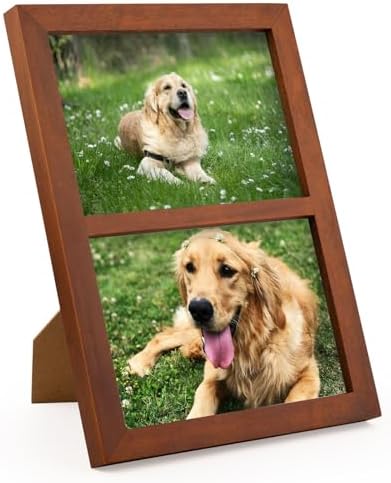 Golden State Art, 5x7 Double Picture Frame, Displays Two 5x7 Photos (Brown) by GoldenStateArt