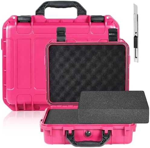 Relaxweex 11.3 x 8.6 x 4.2 Inch Hard Case, Grid Shell, Rose Red by Relaxweex