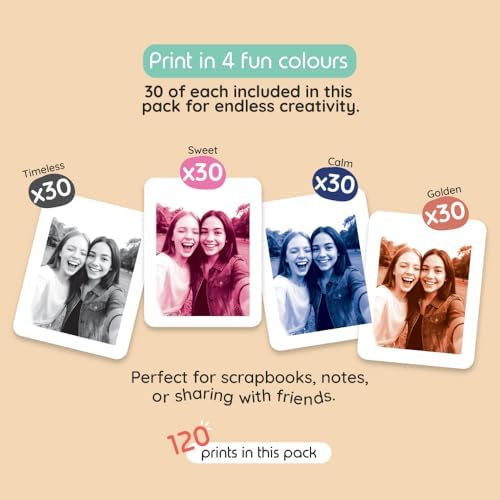 kiimento Print Refill Pack for Model P2 Instant Print Pro Camera – 120 Ink-Free Thermal Print Cards (4 Styles, 30 Each) – BPA & BPS Free – Camera Not Included - Image 3