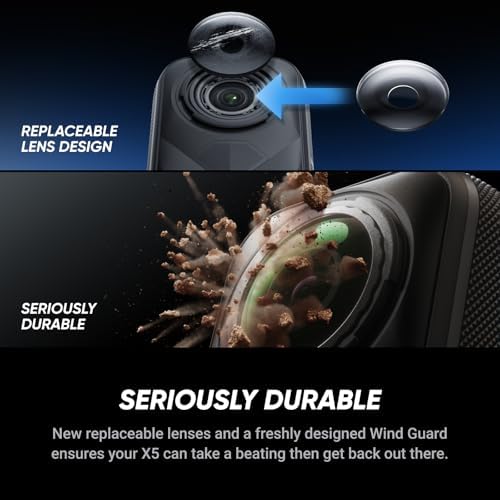 Insta360 X5 - Waterproof 8K 360° Action Camera, Leading Low Light, Invisible Selfie Stick Effect, Rugged and Replaceable Lens, 3-Hour Battery, Built-in Wind Guard, Stabilization, Triple AI Chip Design - Image 6