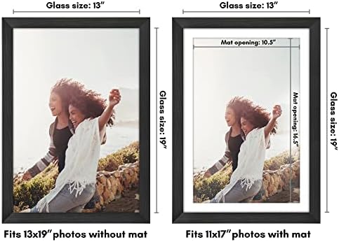 Americanflat 13x19 Poster Frame - Matted to 11x17 - Black - Image 2